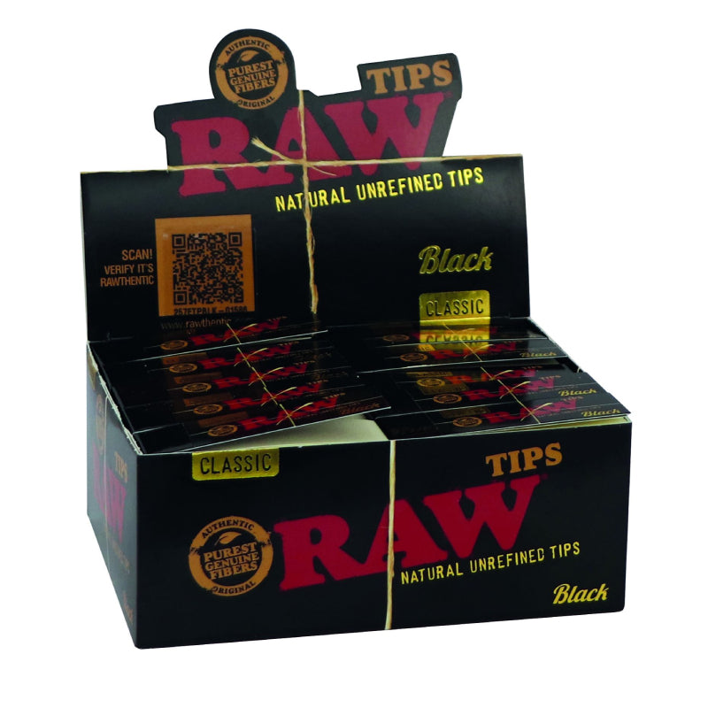 RAW Classic Black Tips - 50 Count | 1 Box