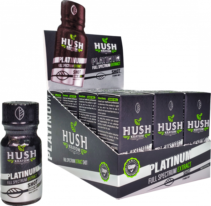 Hush Kratom 10 ml Platinum Full Spectrum Extract - 12ct | 1 Box