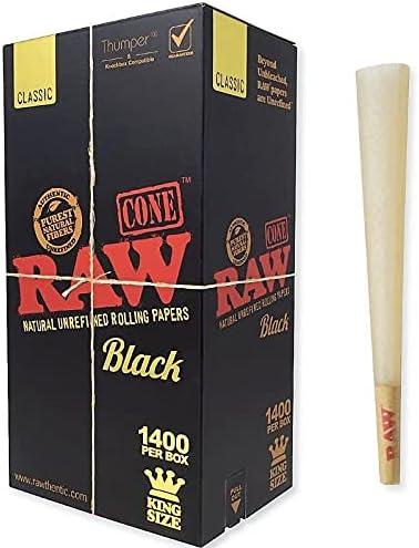 RAW Black Classic Bulk Pre-Rolled Cones - 1400 Count | 1 Box