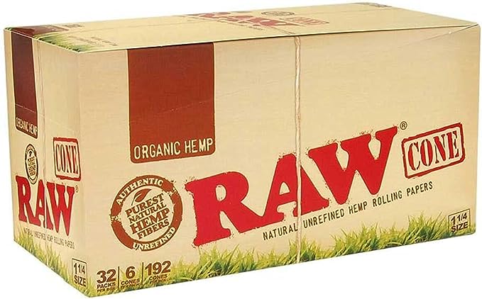 RAW Organic Cones (32 ct | 6 Pieces) 1 1/4" | 1 Box