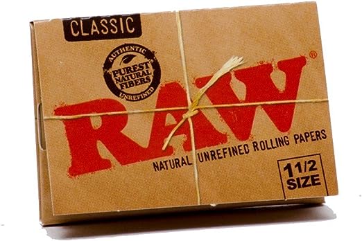 RAW Classic 1 1/2 Size Rolling Papers - 33 Count (Pack of 25) | 1 Box