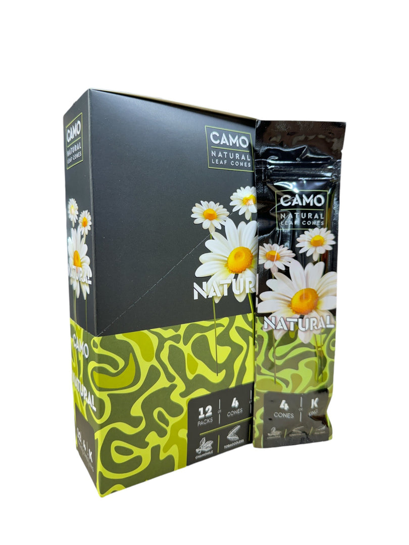 Camo Leaf Cone King | 12 Packs | 4 Cones | King | 1 Box