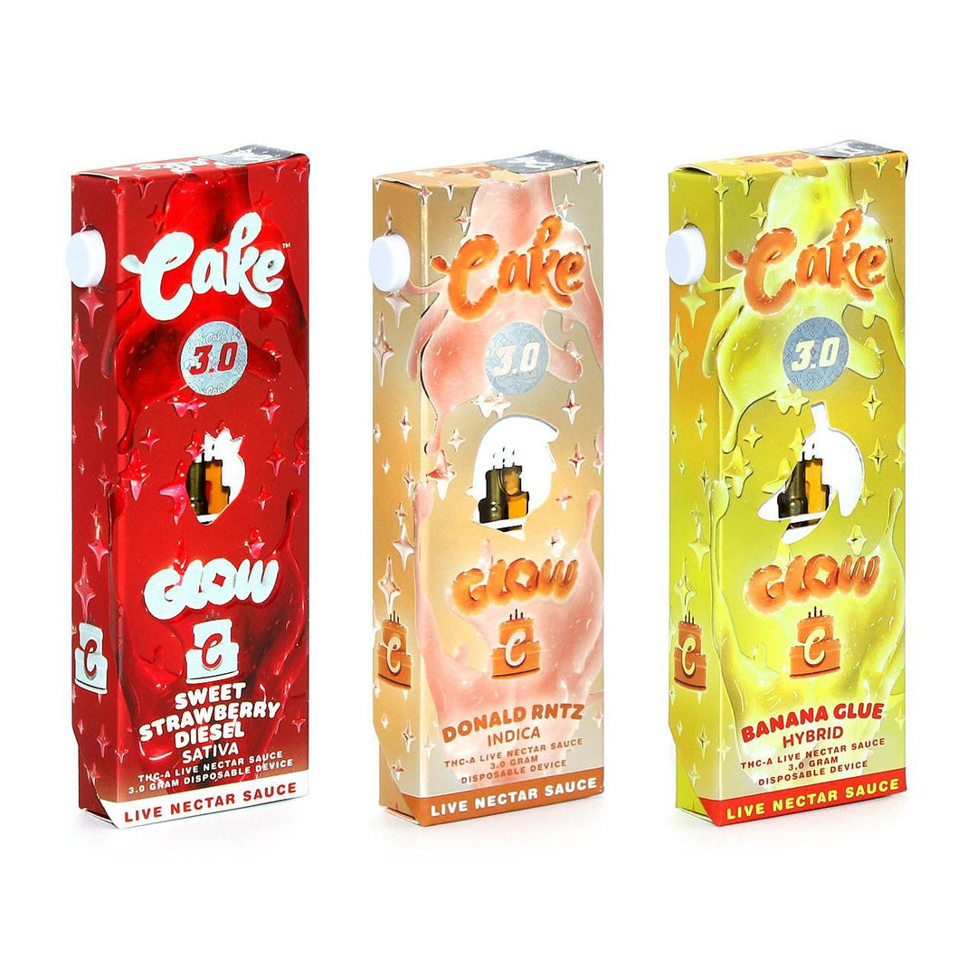 Cake Glow 3.0 THC-A Disposable Vape -3g- 5ct | 1 Box