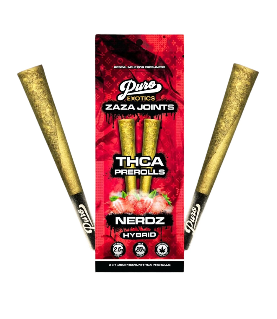 PURO EXOTICS ZAZA JOINTS THC-A 3G 2PK-10CT| 1 BOX