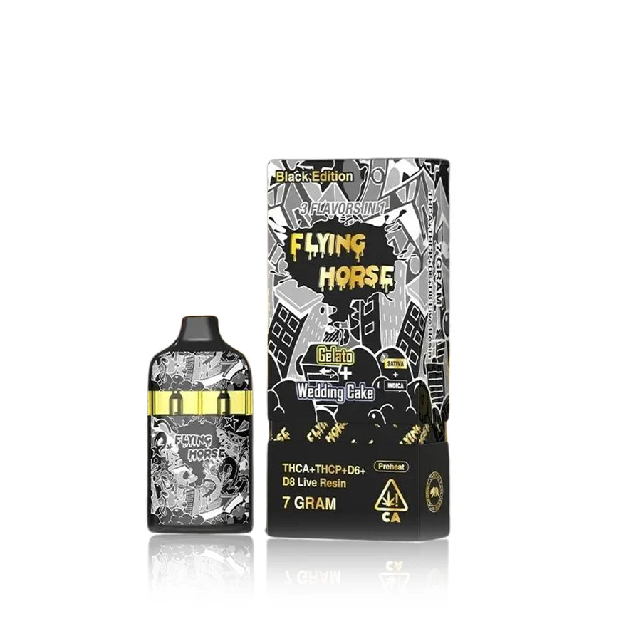 FLYING HORSE - 3Flavors in 1 - THCA VAPE DISPOSABLE 7GM- 5ct | 1 Box