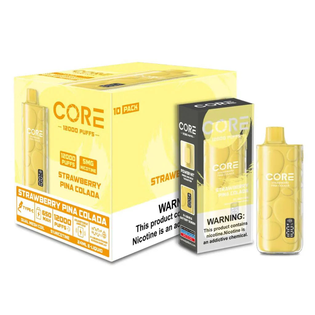 Core 12,000- Disposable Vape with LED Display – 10 Count | 1 Box