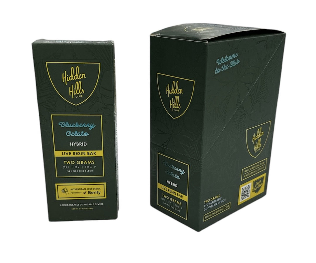 Hidden Hills Club Live Resin Bar 2 Gram - 5ct | 1 Box