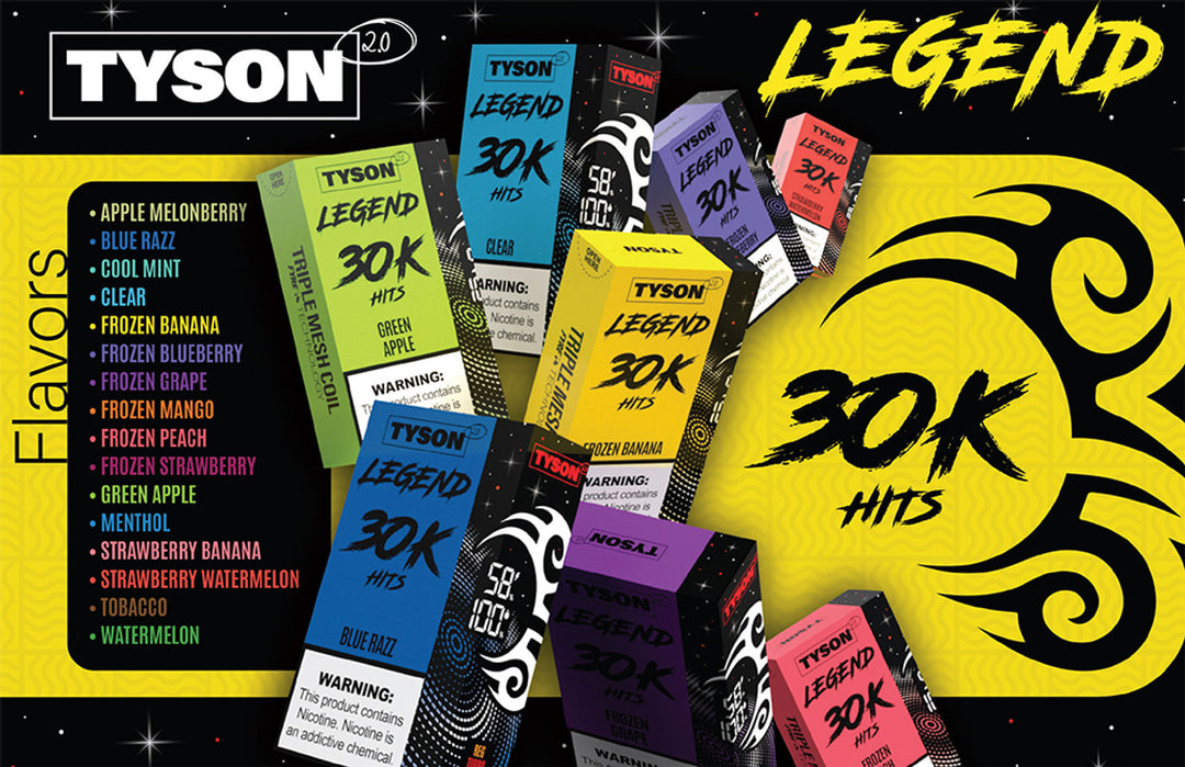 Tyson 2.0 Legend Disposable Vape- 30K Puff - 5ct | 1 Box